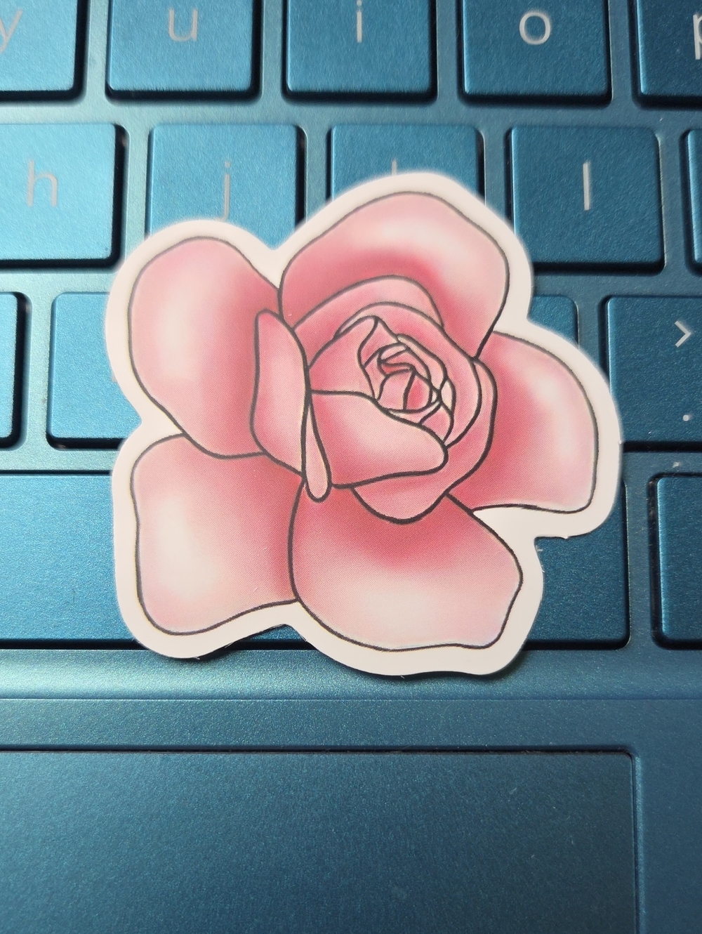 Pink Rose Decorative Vinyl Sticker - Floral Home Accent